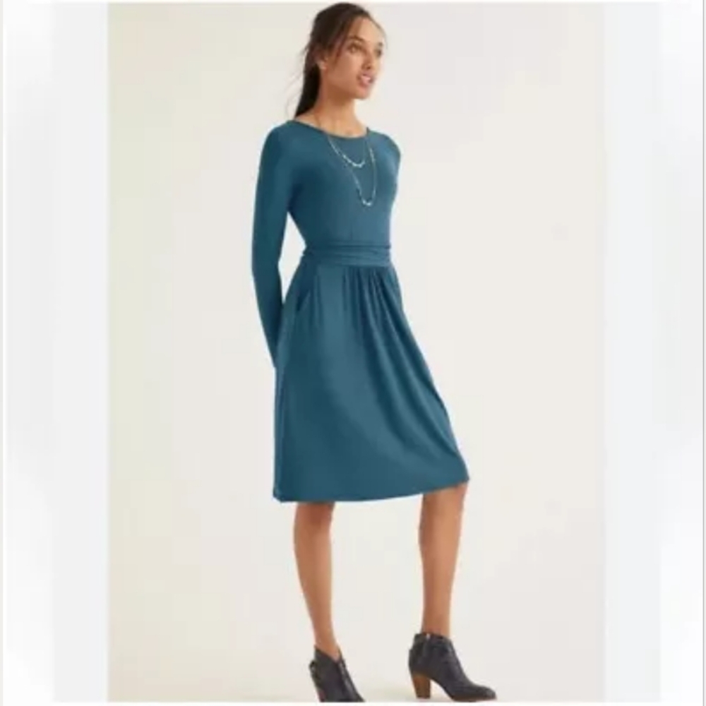 Boden Abigail Jersey Dress US 8L UK12L Teal